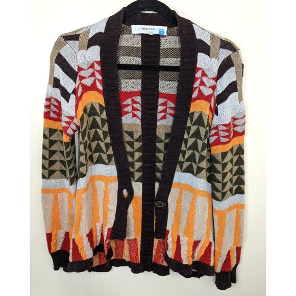 Anthropologie Sparrow Cardigan Sweater Linen Cotton Blend Single Button Small - Picture 5 of 12
